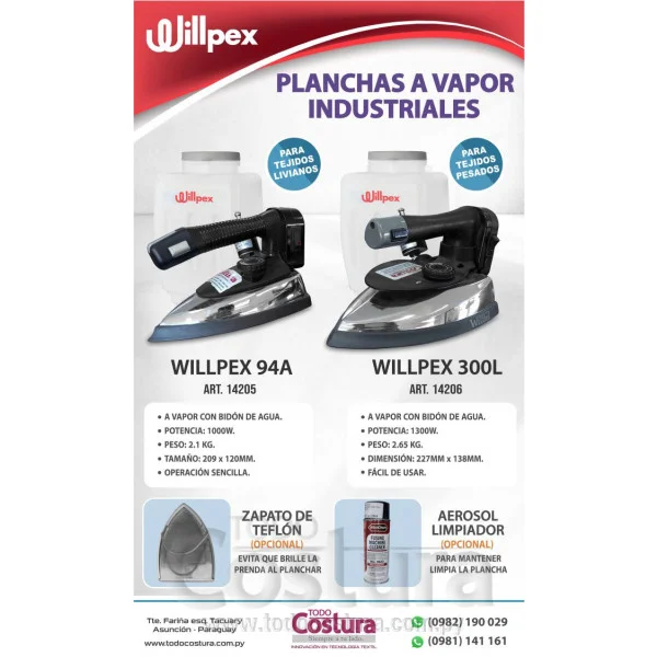 PLANCHA A VAPOR IND. WILLPEX 94A